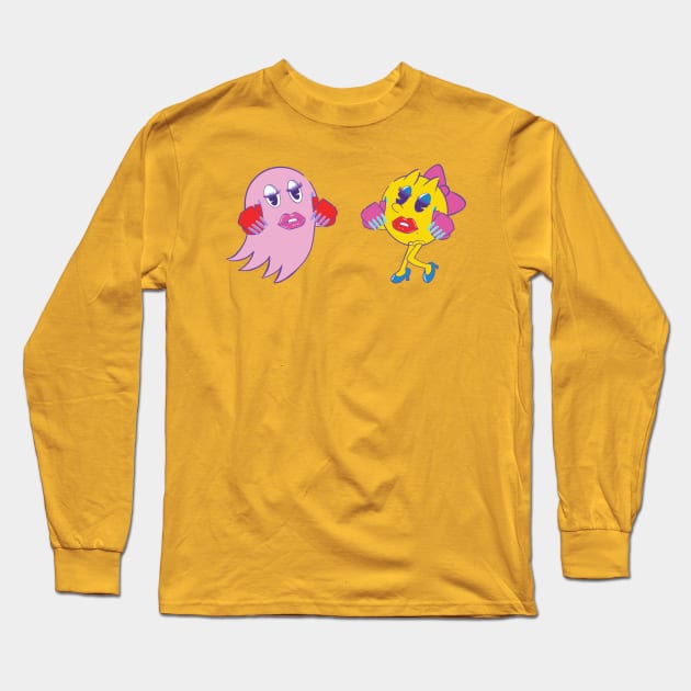 Gamer Girl vs Ghost (Pink) Long Sleeve T-Shirt by Shining Glimmer